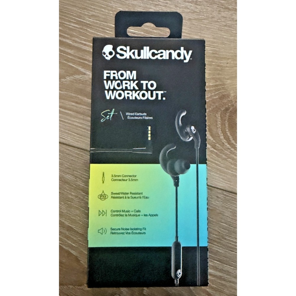 Skullcandy Set Wired Earbuds Black White Mic S2MEY-L670 New Sealed